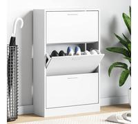 vidaXL Zapatero madera contrachapada blanco 63x24x103 cm