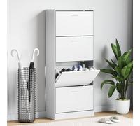 vidaXL Mueble Zapatero Madera Contrachapada Armario Pasillo Entrada Color Blanco, Negro, Roble Sonoma