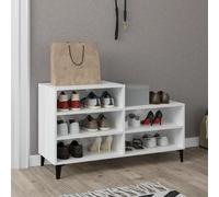 vidaXL Zapatero madera contrachapada blanco brillo 102x36x60 cm