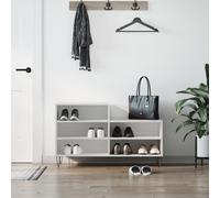 vidaXL Zapatero madera contrachapada blanco brillo 102x36x60 cm