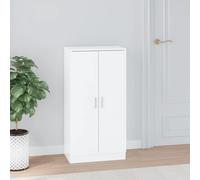 vidaXL Zapatero madera contrachapada blanco brillo 55x35x108 cm