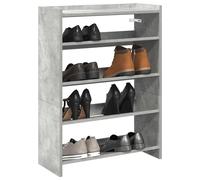 vidaXL Zapatero madera contrachapada gris hormigón 60x25x81 cm