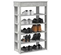 vidaXL Zapatero madera contrachapada gris hormigón 60x30x98 cm
