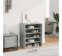 vidaXL Zapatero madera contrachapada gris hormigón 60x35x70 cm