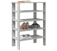 vidaXL Zapatero madera contrachapada gris hormigón 61x32x87,5cm
