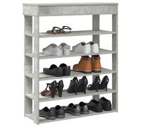 vidaXL Zapatero madera contrachapada gris hormigón 80x30x98 cm