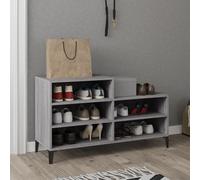 vidaXL Zapatero madera contrachapada gris Sonoma 102x36x60 cm
