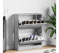 vidaXL Zapatero madera contrachapada gris Sonoma 63x24x81 cm