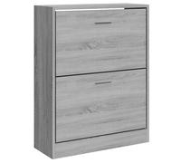 vidaXL Mueble Zapatero Armario Pasillo Entrada Estante Almacenamiento Organizador Sala de Estar Dormitorio Madera Contrachapada Gris Sonoma