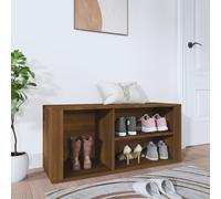 vidaXL Zapatero madera contrachapada marrón roble 100x35x45 cm