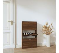 vidaXL Zapatero madera contrachapada marrón roble 59x17x108 cm