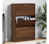 vidaXL Zapatero madera contrachapada marrón roble 63x24x103 cm
