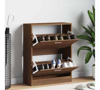 vidaXL Zapatero madera contrachapada marrón roble 63x24x81 cm