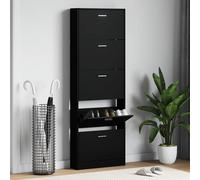vidaXL Zapatero de madera 5 compartimentos – Mueble almacenaje, Marrón roble/Blanco