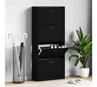 vidaXL Mueble Zapatero Madera Contrachapada Armario Pasillo Entrada Color Blanco, Negro, Roble Sonoma