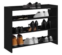 vidaXL Zapatero madera contrachapada negro 80x25x62 cm
