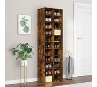 vidaXL Mueble zapatero madera contrachapada 54x34x183 cm Blanco brillante y Gris hormigón