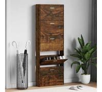 vidaXL Zapatero madera contrachapada roble ahumado 59x17x169 cm
