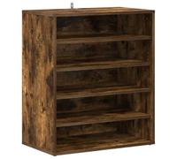 vidaXL Zapatero Madera contrachapada Roble Ahumado 60x35x70 cm