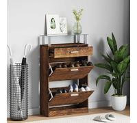 vidaXL Zapatero madera contrachapada roble ahumado 63x24x104 cm