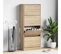 vidaXL Mueble Zapatero Armario Pasillo Entrada Estante Almacenamiento Organizador Sala de Estar Dormitorio Madera Contrachapada Color Roble Sonoma