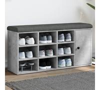 vidaXL Zapatero madera de ingeniería gris hormigón 102x32x50 cm