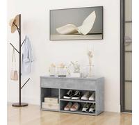 vidaXL Zapatero madera de ingeniería gris hormigón 80x30x45 cm