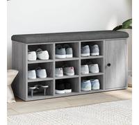 vidaXL Banco zapatero madera de ingeniería 102x32x50 cm en color Blanco/Gris sonoma/Roble Sonoma y más