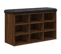 vidaXL Banco zapatero de madera de ingeniería marrón roble 82x32x50 cm