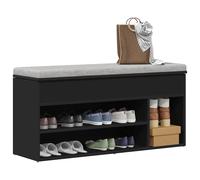 vidaXL Zapatero madera de ingeniería negro 102x30,5x45 cm