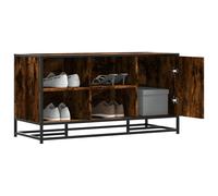 vidaXL Banco Zapatero Madera de ingeniería Roble Ahumado 100x40x53,5cm, Banco Zapatero, Asiento de Banco de Pasillo, Asiento de Pasillo