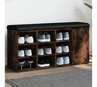 vidaXL Banco zapatero madera de ingeniería 102x32x50 cm en color Blanco/Gris sonoma/Roble Sonoma y más