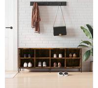 vidaXL Zapatero madera de ingeniería roble ahumado 131x35x50 cm