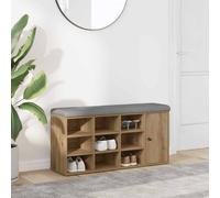 vidaXL Banco zapatero madera de ingeniería 102x32x50 cm Roble artesanal