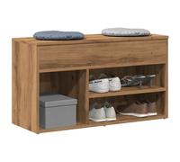 vidaXL Banco zapatero Roble Artisan madera de ingeniería 80x30x45 cm Asiento de pasillo