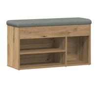 vidaXL Banco zapatero Roble Artisan 82x32x45,5 cm, madera de ingeniería, asiento y almacenaje