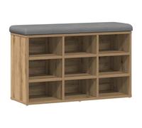 vidaXL Banco zapatero Madera de ingeniería Roble Artisan 82x32x50 cm
