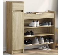 vidaXL Zapatero madera de ingeniería roble Sonoma 100,5x28x100 cm
