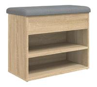 vidaXL Banco zapatero con asiento y almacenaje Madera de ingeniería roble Sonoma 62x32x50 cm