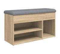 vidaXL Banco zapatero Asiento con almacenaje 82x32x45,5 cm Madera de ingeniería Roble Sonoma