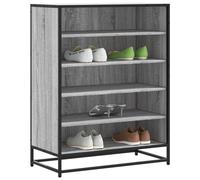vidaXL Zapatero madera de ingeniería y metal gris Sonoma 75x38x97,5 cm