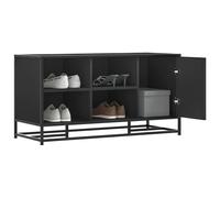 vidaXL Zapatero madera de ingeniería y metal negro 100x40x53,5cm