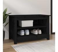 vidaXL Zapatero madera de pino maciza negro 70x38x45,5 cm