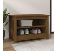 vidaXL Zapatero madera maciza de pino marrón miel 70x38x45,5cm