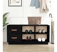 vidaXL Zapatero madera maciza de pino negro 100x34x45 cm