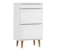 vidaXL Zapatero MOLDE madera maciza de pino blanco 59,5x35x103 cm
