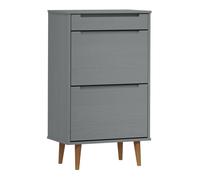 vidaXL Zapatero MOLDE madera maciza de pino gris 59,5x35x103 cm