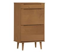 vidaXL Zapatero MOLDE madera maciza de pino marrón 59,5x35x103 cm