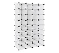 vidaXL Zapatero armario organizador modular de PP transparente 93x36,5x140 cm