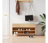vidaXL Zapatero Sonoma, roble, 102x35x55 cm, material de madera - Zapatero - Bancos para zapatos - Banco con espacio de almacenamiento - Estantería para zapatos